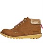 Kickers Girls Kick Hi Winter Nubuck Leather Boots Tan