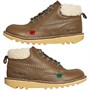Kickers Boys Kick Hi Winter Leather Boots Khaki