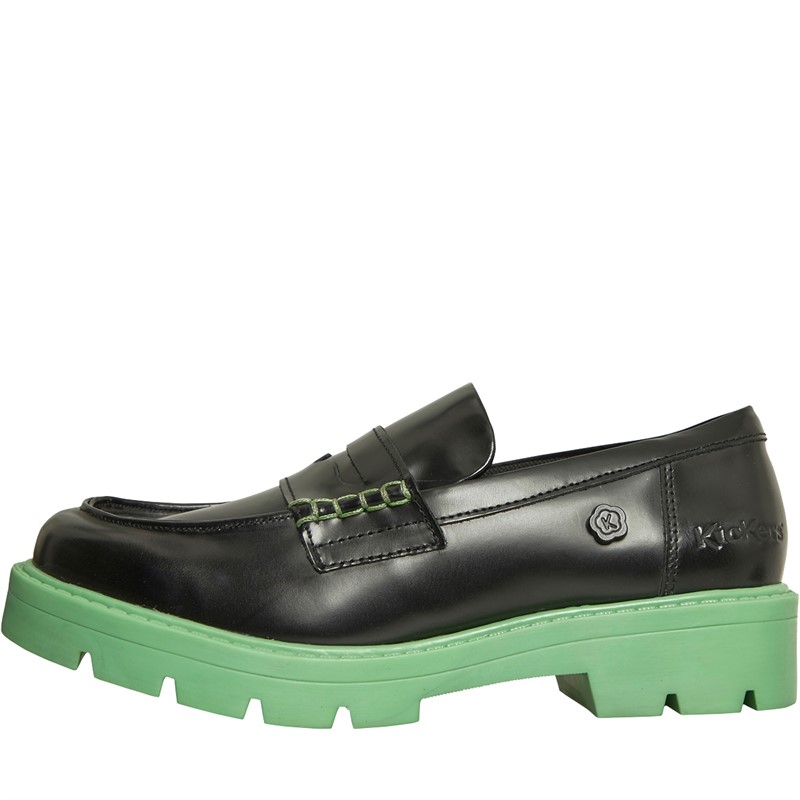 Buy Kickers Womens Kori Loafers Black Green