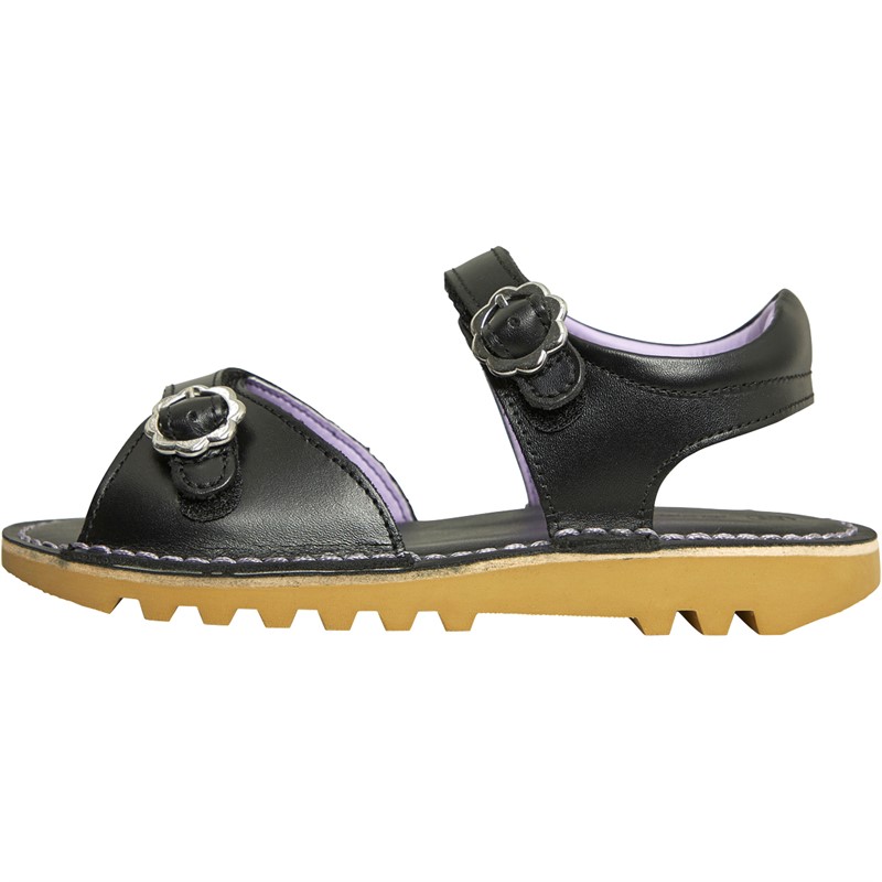 Kickers Infant Girls Kick Flower Sandals Black