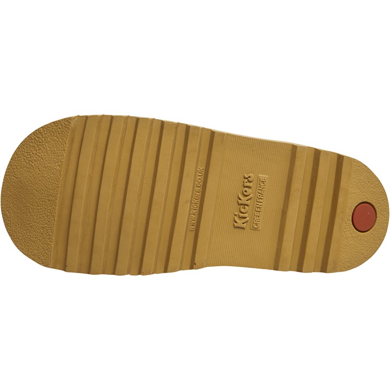 Kickers Infant Girls T Bar Flower Shoes Beige