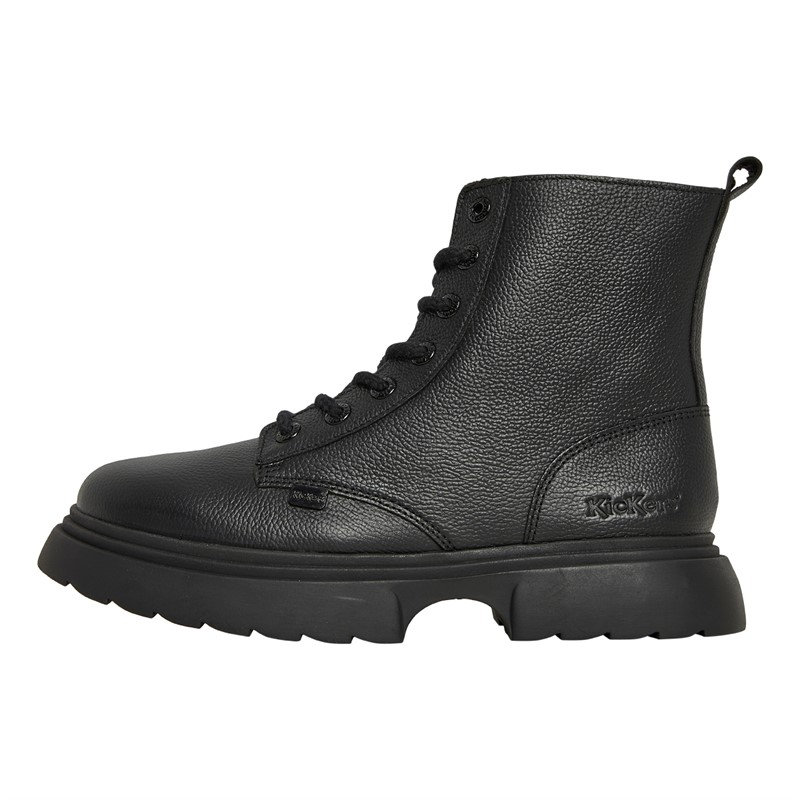 Kickers Junior Girls Kenzi Charm Leather Boots Black