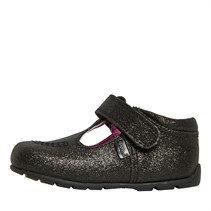 Kickers Infant Girls Kick T Glitter Textile Booties Black