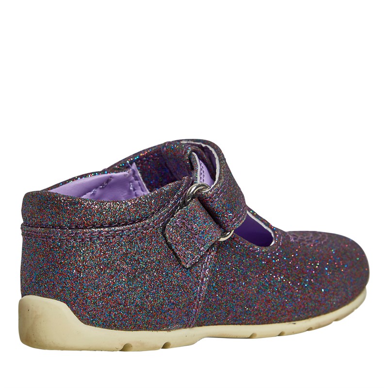 Kickers Infant Girls Kick T Glitter Textile Booties Purple