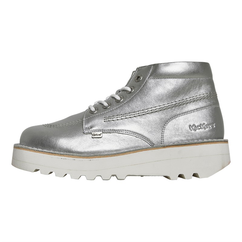 Kickers Kick Hi Stack Boots Silver