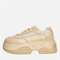 Kickers Kade Lo Leather Platform Trainers Cream