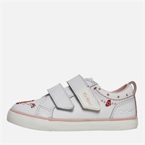 Kickers Girls Tovni Twin Happy Leather Trainers White