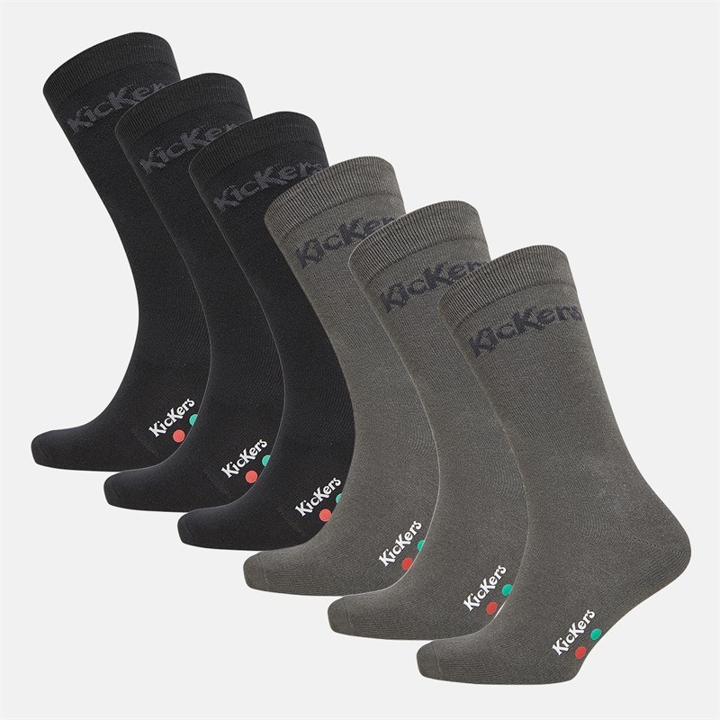 Kickers Everyday Six Pack Crew Socks Assorted