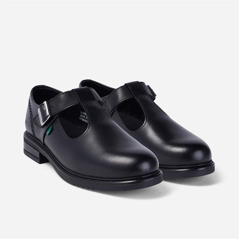 Kickers Junior Girls Lach T-Bar Shoes Black