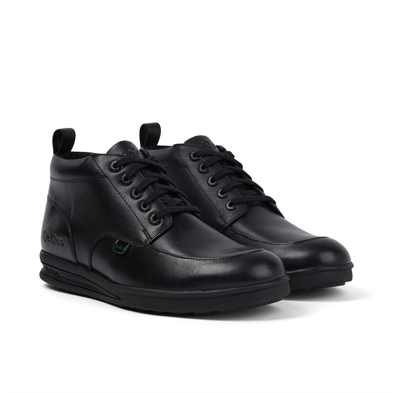 Kickers Junior Boys Troiko Hi Leather Boots Black