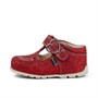 Kickers Baby Girls Kick T-Bar Glitter Leather Shoes Red