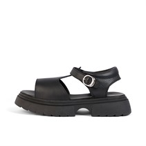 Kickers Junior Girls Kenzi Leather Sandals Black
