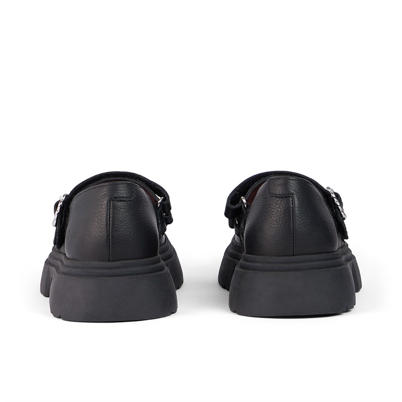 Kickers Junior Girls Kenzi Mary Jane Leather Shoes Black