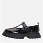 Kickers Junior Girls Kenzi T-Bar Patent Leather Shoes Black