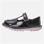 Kickers Infant Girls Kick T-Bar Galactic Patent Leather Shoes Black