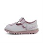 Kickers Infant Girls Kick T-Bar Wave Leather Shoes White