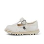 Kickers Infant Girls Kick T-Bar Glitter Shoes White