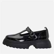 Kickers Girls Kenzi T-Bar Patent Leather Shoes Black