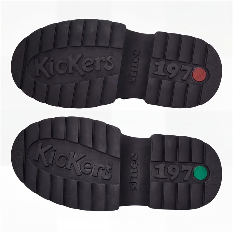 Kickers Girls Kenzi T-Bar Patent Leather Shoes Black