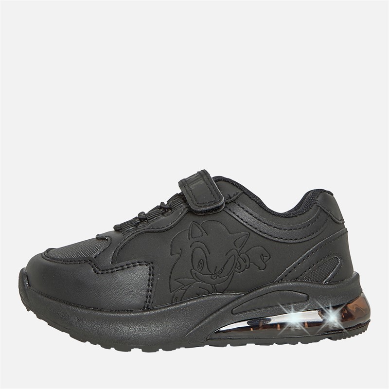Sonic Boys Light Up School Trainers Black - Size 9K