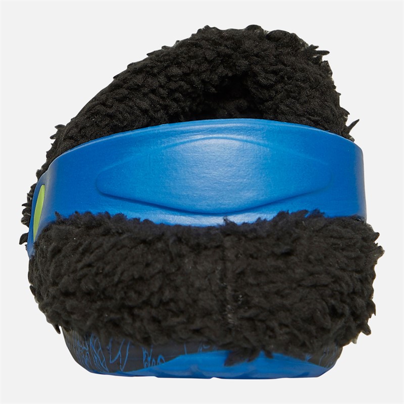 Sonic Baby Junge Lennox Abzeichen Pelz gefütterte Clogs Schwarz / Blau