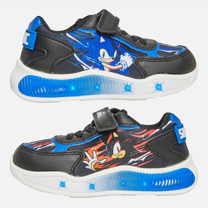 Sonic Boys Sonic And Shadow Grad Lights Trainers Black/Blue