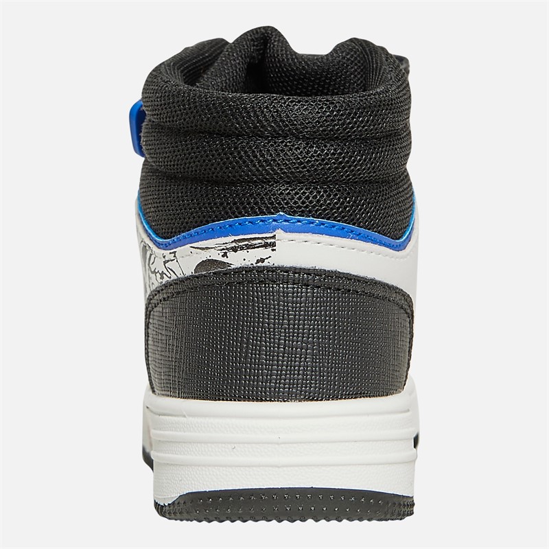 Sonic Boys Hi-Top Trainers White/Black/Blue