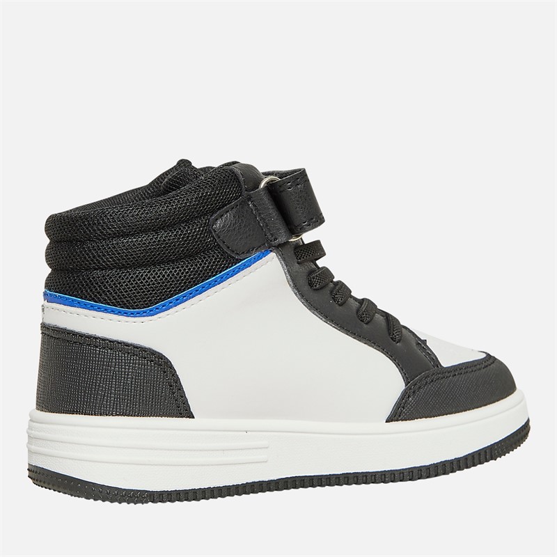 Sonic Boys Hi-Top Trainers White/Black/Blue