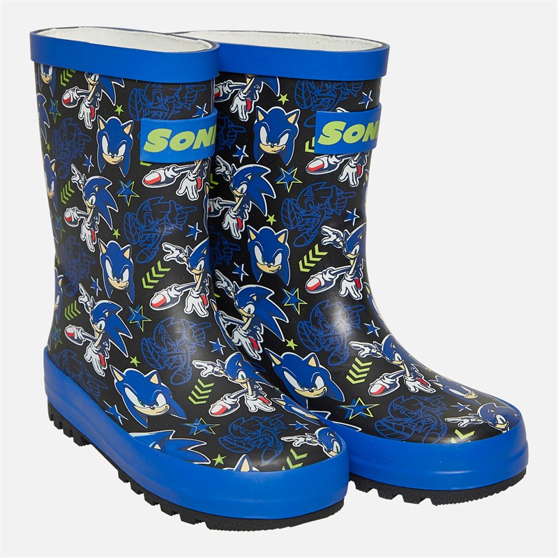 Sonic Boys Aiden Rubber Wellies Blue/Multi
