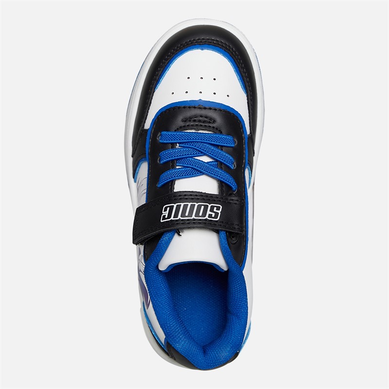 Sonic Boys Stamp Trainers White/Black/Blue