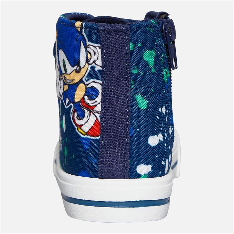 Sonic Infant Boys Sonic And Shadow Hi Top Trainers Black/Blue/Multi