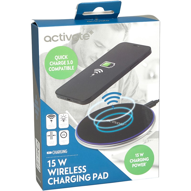 Activate 15W Qi Wireless Charger Black