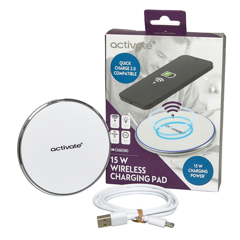 Activate 15W Qi Wireless Charger White