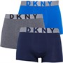 DKNY Mens Cullman Three Pack Trunks Dress Blue/Charcoal Grey Marl/Lapis Blue