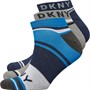 DKNY Mens Three Pack Trainer Liner Socks Grey Marl/Navy/French Blue/Navy