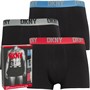 DKNY Mens Oak Park Three Pack Trunks Black/Blue/Teaperry Pink/Mint