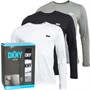 DKNY Mens Warrior Three Pack Long Sleeve Tops White/Light Grey Marl/Black
