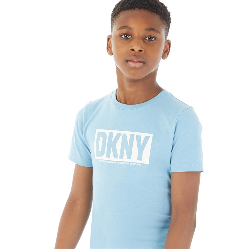 DKNY Boys Short Sleeve T-Shirt Pale Blue