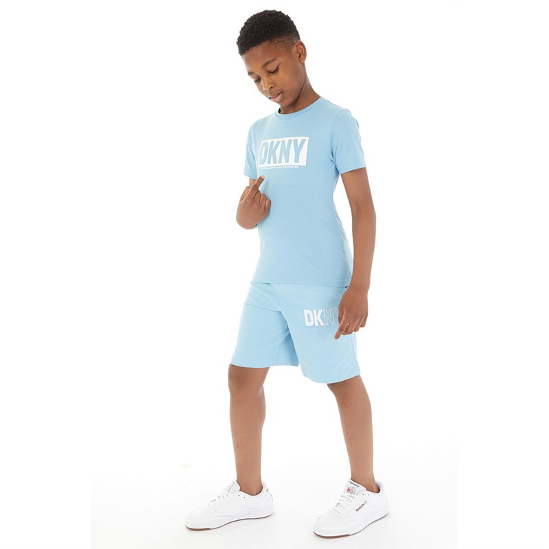 DKNY Boys Short Sleeve T-Shirt Pale Blue