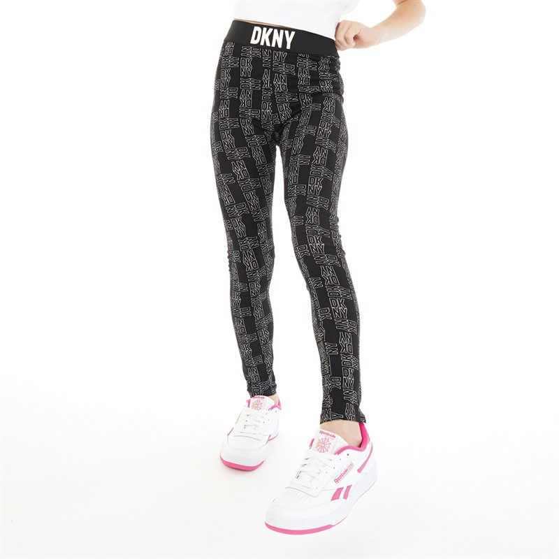 DKNY Leggings Fille Noir/Blanc