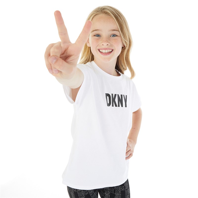 DKNY T-shirt à manches courtes Fille Blanc