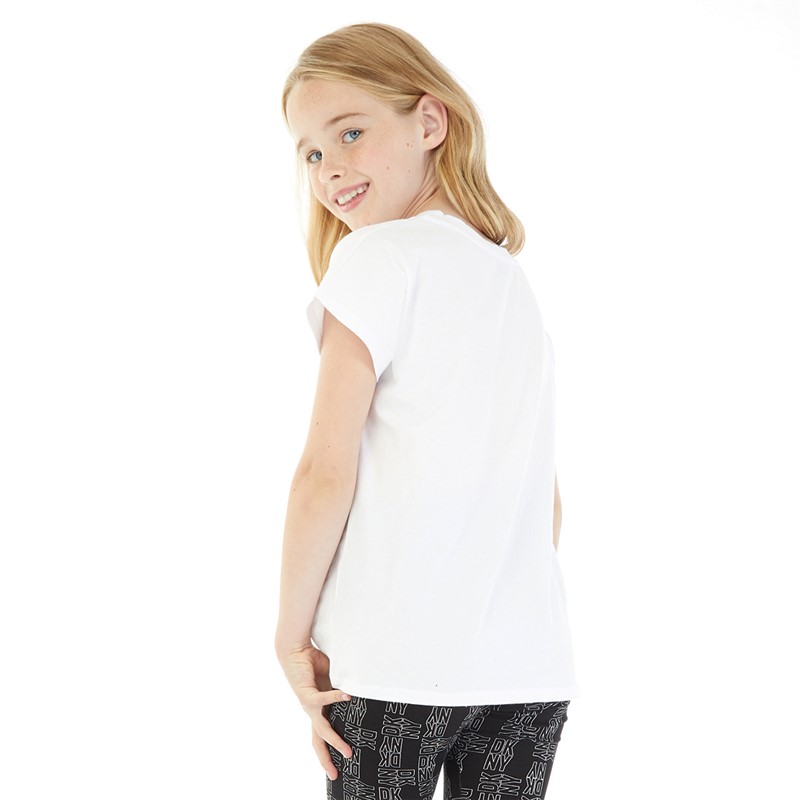 DKNY T-shirt à manches courtes Fille Blanc