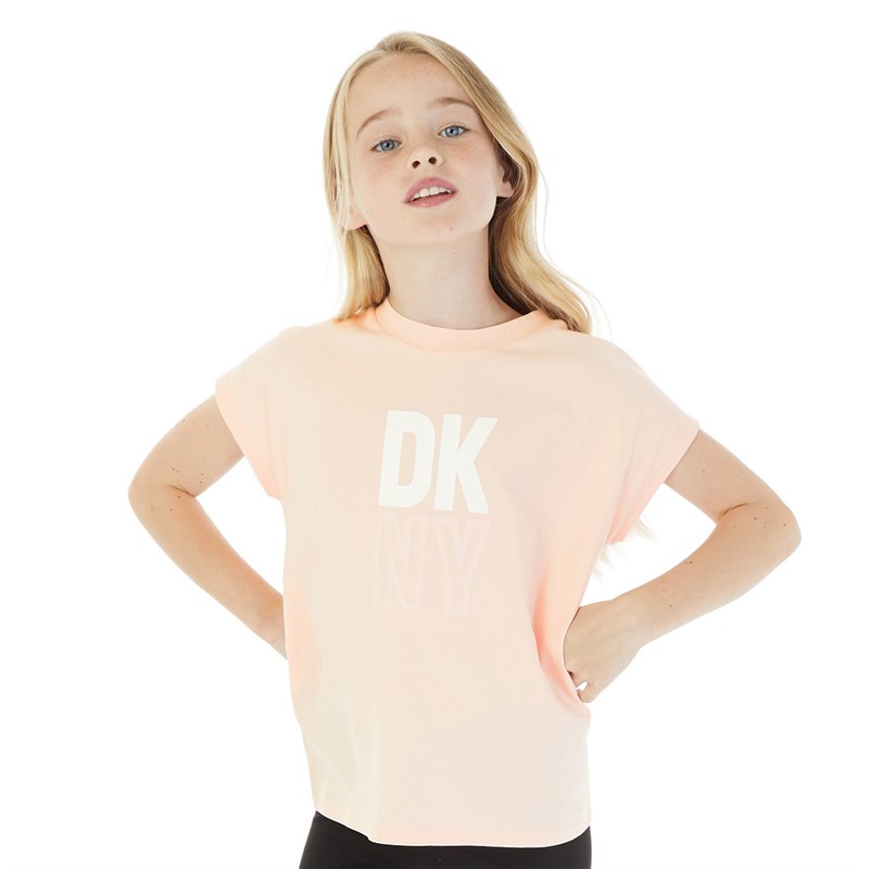 DKNY T-shirt rose à manches courtes fille