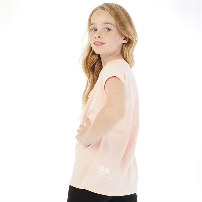 DKNY T-shirt rose à manches courtes fille