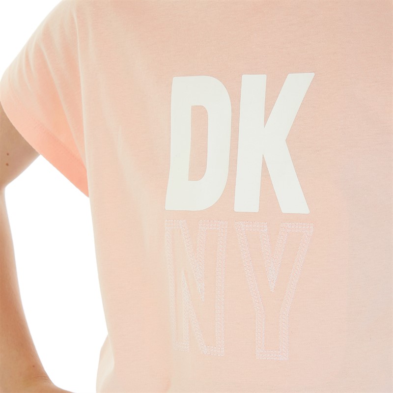 DKNY T-shirt rose à manches courtes fille