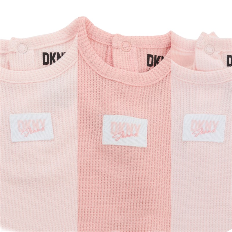 DKNY Girls Three Pack Bodysuits Set Pink