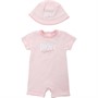 DKNY Girls Romper And Hat Set Pink