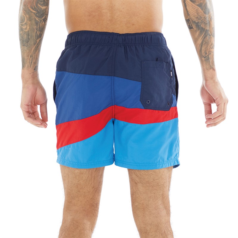 DKNY Mens Maui Colour Block Swim Shorts Dress Blue/Limoges/Red/French Blue