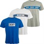 DKNY Mens Three Pack T-Shirts Grey Marl/White/French Blue