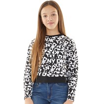 DKNY Girls Long Sleeve T-Shirt Black/White